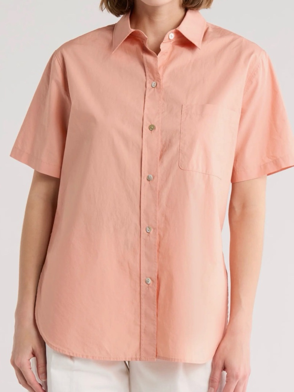 Vince Peach Short-Sleeve Button-Down Shirt